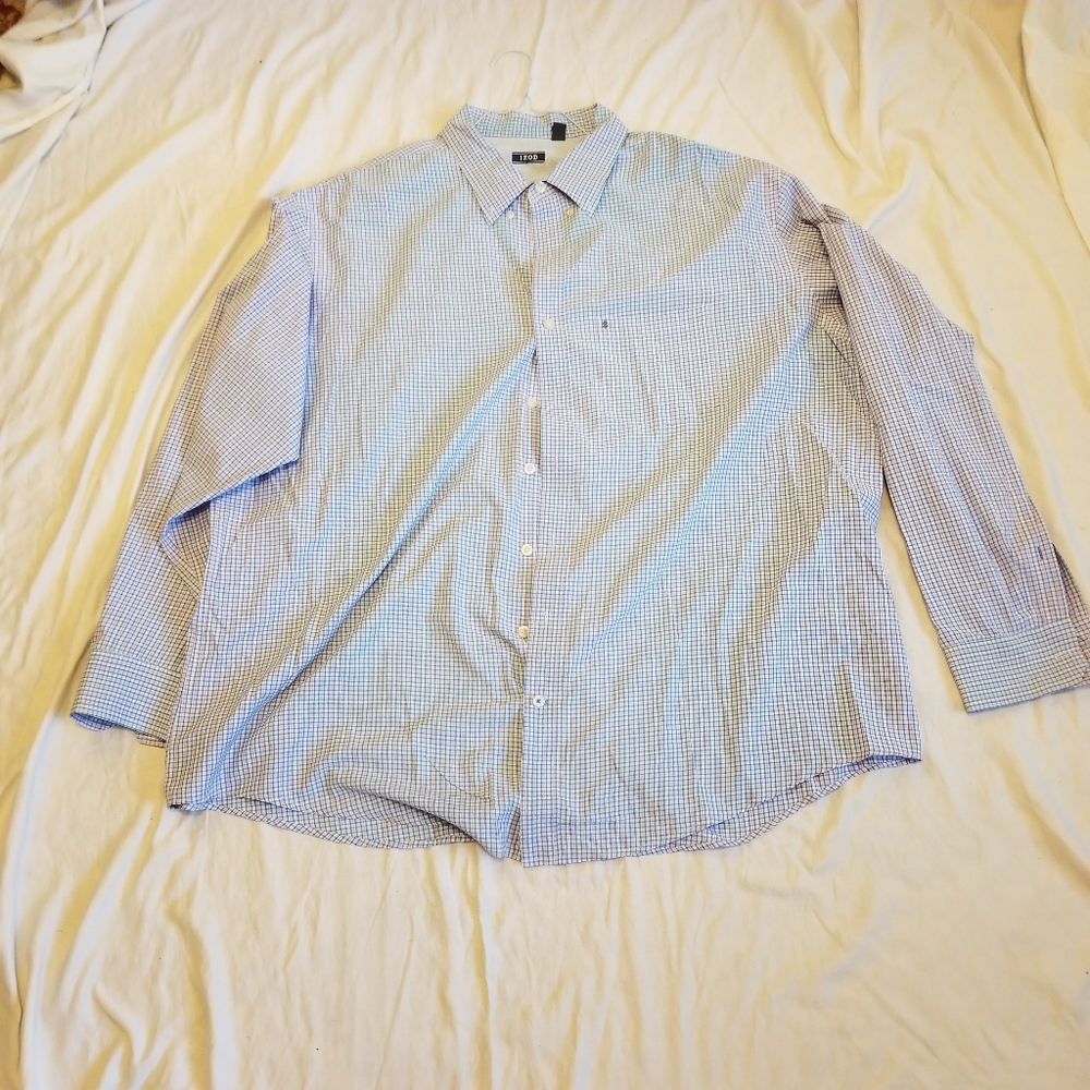 3/$15 Izod 3XLT Blue & Pink Plaid Button Up